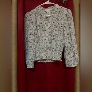 Monteau Los Angeles Womans Blouse Polka Dot